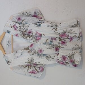 WHBM Floral Fairy Whimsical Spring Easter Office Business Cute Casual Blouse M